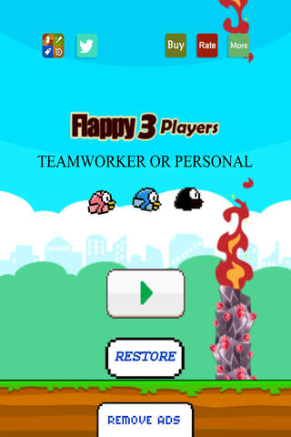 Flappy 3 Players Colorful - náhled