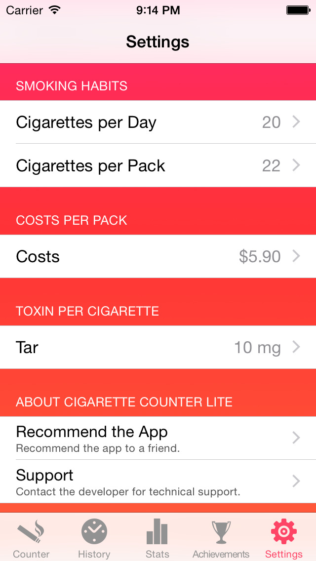 Cigarette Counter Lite - How much do you smoke? screenshot 5