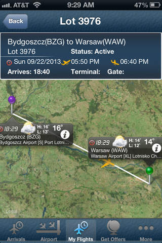 Warsaw Chopin Airport (WAW) Flight Tracker radar - náhled