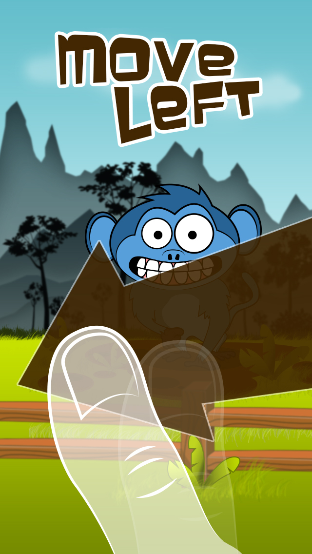 Monkey Sling - The Crazy Blue Monkey screenshot 1