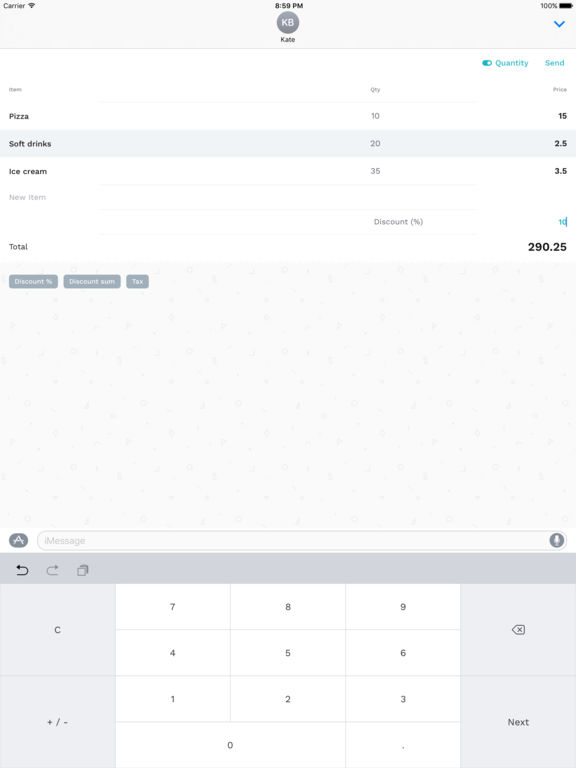 SumItUp – mini spreadsheet for iMessage screenshot 6