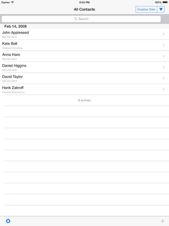 Contacts last entries & search screenshot 8