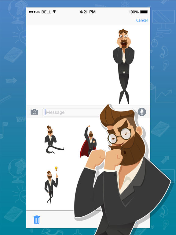 Hipster Look Expressions Stickers screenshot 6
